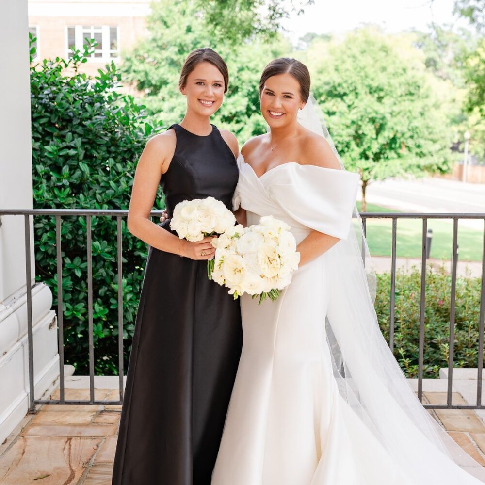 Alfred Sung · Style D707 · Satin Twill Sleeveless Keyhole Back Black Maxi Dress - Picture 3 of 4